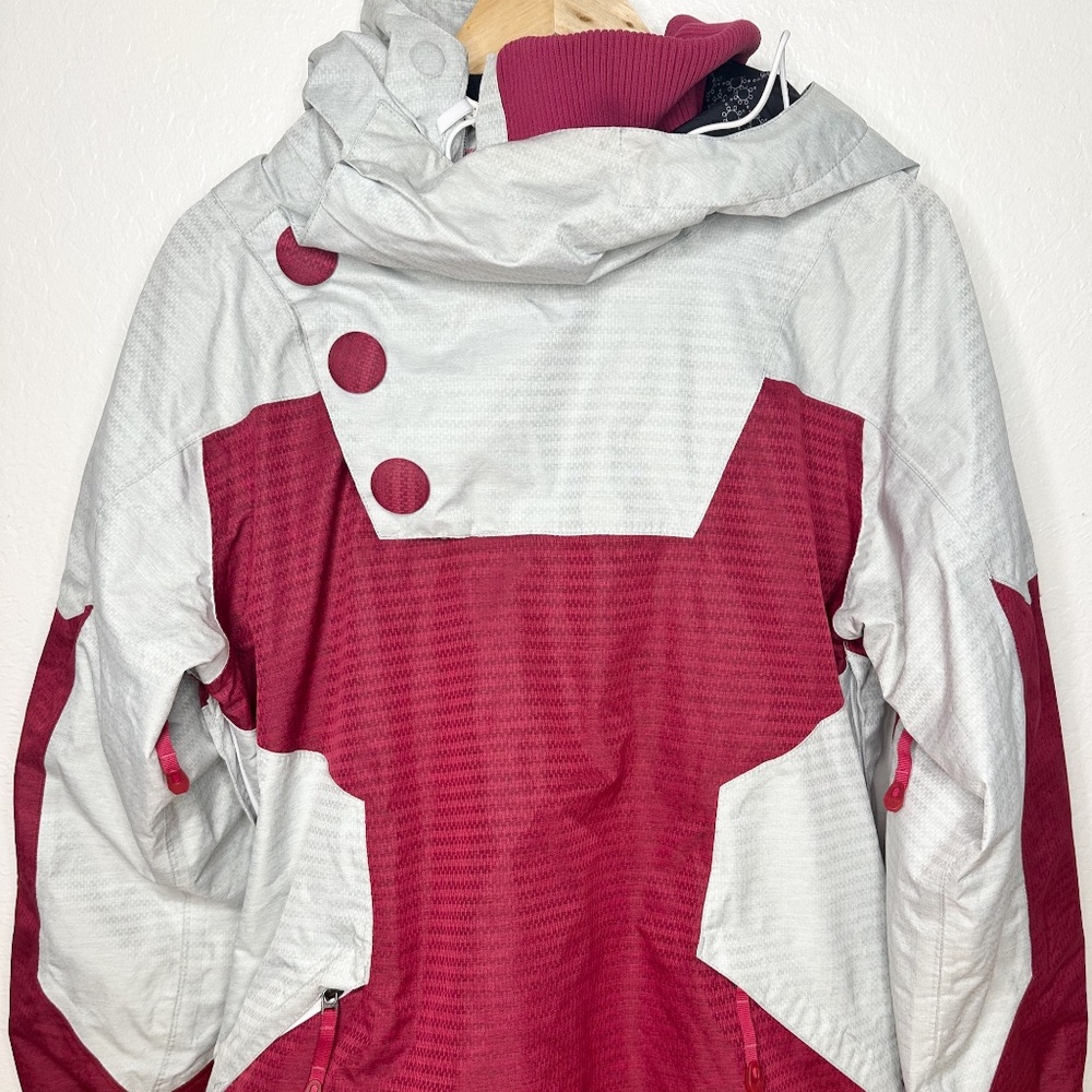 Oakley Ski and Snowboarding Jacket Women's XL Cranberry and White